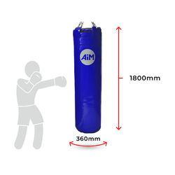 Боксерський мешок AiM STRONG 180 из ПВХ , 180х36 см, 48 кг (11-218-2-1-BL, синий)
