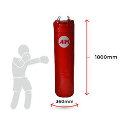 Боксерський мешок AiM STRONG 180 из ПВХ , 180х36 см, 48 кг (11-218-2-2-RD, красный)