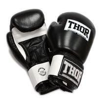 Боксерські рукавиці THOR SPARRING із шкірзаму (558PU-BLK-WH, Чорно-білий)