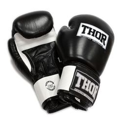 Боксерские перчатки THOR SPARRING из кожзама (558PU-BLK-WH, Черно-белый)