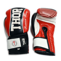 Боксерские перчатки THOR THUNDER из натуральной кожи (529-13Leather-RED, Красный)