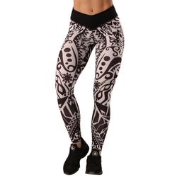 Леггинсы спортивные Berserk Sport AFRICAN TATOO (L8674B, Черно-белый)