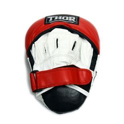 Лапы боксерские THOR 820 из кожзама (820-PU-BLK-RED-WHITE, Черно-бело-Красный)