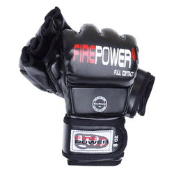 Рукавиці ММА шкірзам FirePower (FPMGА2, чорні)