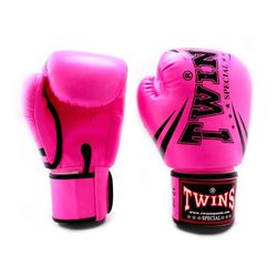 Боксерские перчатки Twins из PU кожи (FBGVS3-TW6-DP, Темно-розовый)