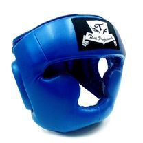 Шлем Thai Professional кожзам на шнурках (TPHG3L, синий)