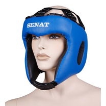Шлем боксерский кожзам Синий SENAT
