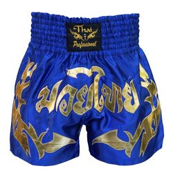 Шорты для тайского бокса Thai Professional S16 Blue-Gold