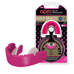 Капа OPRO Gold Braces (Pink/Pearl, 002194003)