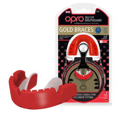 Капа OPRO Gold Braces (Red/Pearl, 002194004)