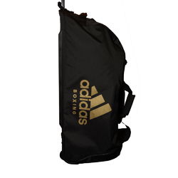 Сумка на колесах Adidas 600D Polyester з логотипом Boxing 80см * 40 * 37см (ADIACC057B-BKWH, чорно-золотий)