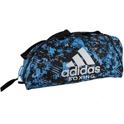 Спортивная сумка трансформер Adidas синий камуфляж с белым логотипом Boxing 62см*31см*31см (ADIACC058B-BL, синий)