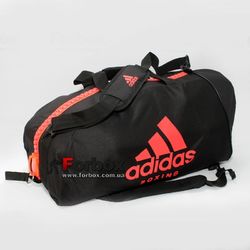 Сумка спортивная трансформер (сумка-рюкзак) Adidas с логотипом BOXING 62см*31см*31см (adiACC052B-BKRD, черно-красный)