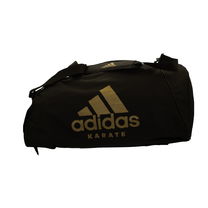 Сумка спортивная трансформер (сумка-рюкзак) Adidas с логотипом Karate 72см*34см*34см (adiACC052K-BKGL-L, черно-золотой)