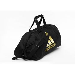 Сумка спортивна трансформер Adidas без логотипу 62см * 31см * 31см (adiACC052-BKWH-M, чорно-золотий)