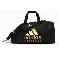 Сумка спортивна трансформер Adidas Kickboxing  62см * 31см * 31см (adiACC052KB-BKWH-M, чорно-золотий)