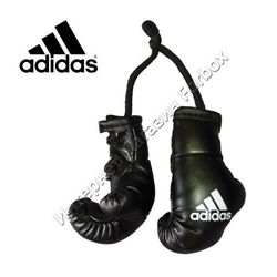 Сувенирные боксерские перчатки Adidas на шнурках 9.5см (adibpc02, черные)