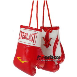 Сувенірні рукавиці Everlast на шнурках для авто (1381, червоно-білі)