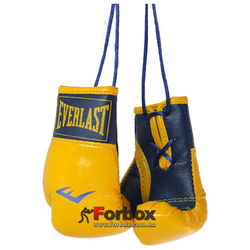 Сувенирные перчатки Everlast на шнурках для авто (1381, желто-синие)