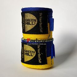 Бинты боксерские Green Hill натуральный хлопок (BP-6235, сине-желтые)