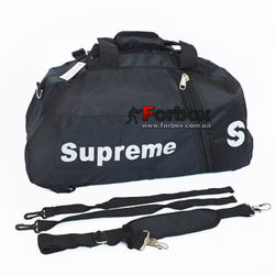 Спортивная сумка-рюкзак 2в1 Supreme  из ткани 50*25*22 см (7191, черная)