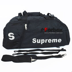 Спортивная сумка-рюкзак 2в1 Supreme  из ткани 60*27*24 см (8191, черная)