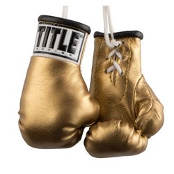 Сувенирные боксерские перчатки TITLE 3.5" mini boxing gloves (MBG, золотые)