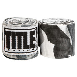 Боксерские бинты эластичные TITLE Boxing Semi-Elastic Mexican Arctic Camo (BSEMAC, Серый)