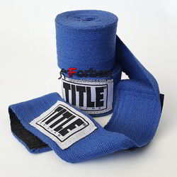 Боксерські бинти TITLE з натуральної бавовни (TJRHW, сині)