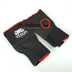Швидкі бинти Venum рукавиці із захисною вставкою і бинтом (MA-6233, чорні)