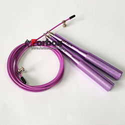 Скакалка швидкісна Zelart Кросфіт на підшипниках зі стальною ручкою (FI-5100, фіолетова)