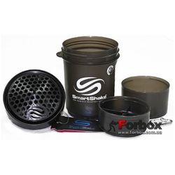 Шейкер 3х камерный для спортивного питания Smart Shaker Original 400+100+100 ml (FI-5053, черный)