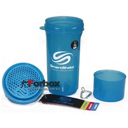 Шейкер 2х камерний для спортивного харчування Smart Shaker Slim 400+100 ml (FI-5054, синій)
