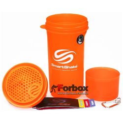 Шейкер 2х камерний для спортивного харчування Smart Shaker Slim 400+100 ml (FI-5054, помаранчевий)