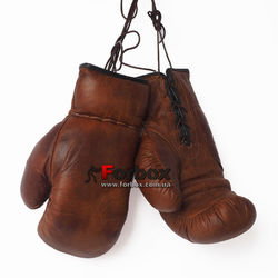 Сувенирные боксерские перчатки VINTAGE (F-0243, коричневые)