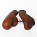 Сувенирные боксерские перчатки VINTAGE на шнуровке (F-0244, коричневые)