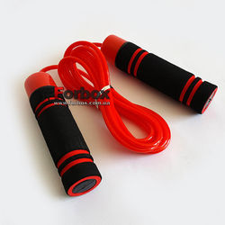 Скакалка швидкісна Zelart з підшипниками PVC (FI-8008, чорно-червона)