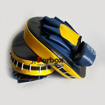 Лапи боксерські гнуті Boxer з натуральної шкіри (2010-01, чорно-жовті)