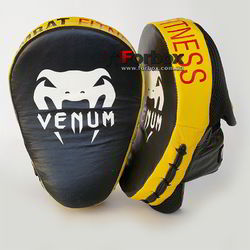 Лапы боксерские изогнутые VENUM CELLULAR 2.0 из натуральной кожи (0439, черно-желтые)
