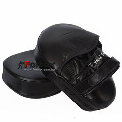 Боксерские лапы изогнутые кожаные Hard Touch (BO-5241, черные)