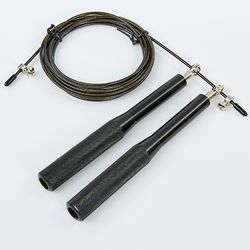 Скакалка швидкісна CIMA Кросфіт на підшипниках зі алюмінієвими ручками (CM-J601, чорний)