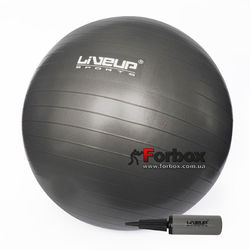 Мяч для фитнеса (фитбол) 75см LiveUp Anti-Burst Ball (LS3222-75b, серый)