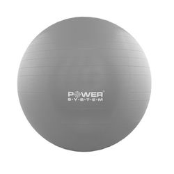 М'яч для фітнесу (фітбол) гладкий 65см Power System (PS-4012-65, сірий)