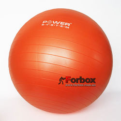 Мяч для фитнеса (фитбол) гладкий 55см Power System (PS-4011-55, оранжевый)