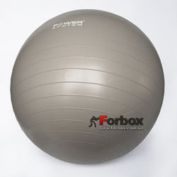 М'яч для фітнесу (фітбол) гладкий 85см Power System (PS-4018-85, сірий)