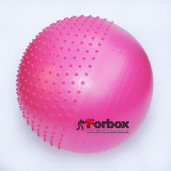 М'яч для фітнесу (фітбол) полумассажний 2в1 65см Zelart (FI-4437-65, рожевий)