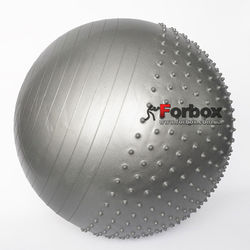Мяч для фитнеса (фитбол) полумассажный 2в1 75см Zelart (FI-4437-75, серый)