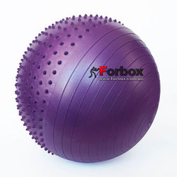 М'яч для фітнесу (фітбол) полумассажний 2в1 75см Zelart (FI-4437-75, фіолетовий)
