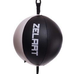 Груша боксерская пневматическая Zelart на растяжках из PU кожи (BO-2891, черно-белая)