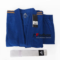 Кімоно для дзюдо Adidas Club 350 гм2 з золотими полосами (j350-GLD, синє)